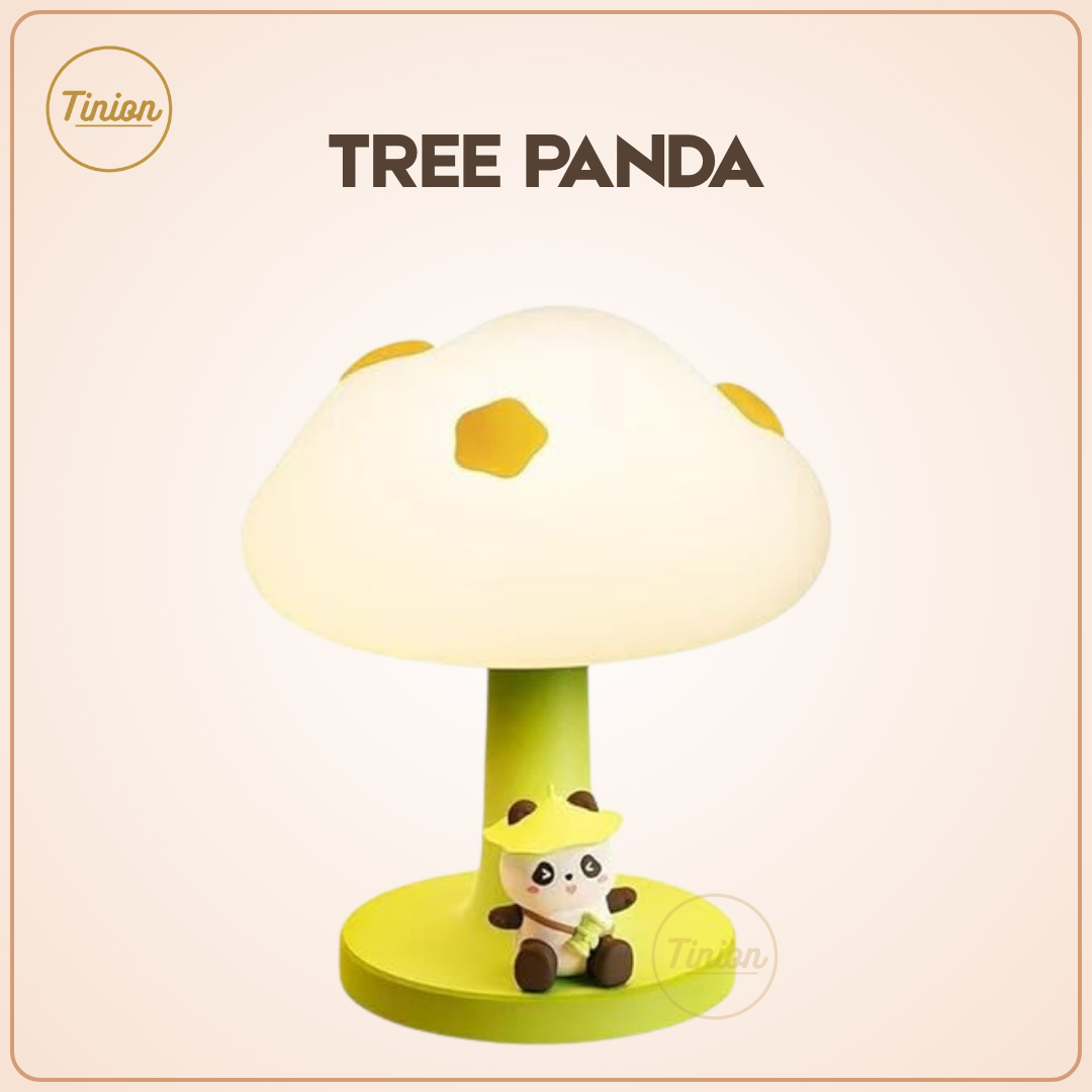 Tinion || Tree Panda Silicone Night Light – Soft LED Lamp for Kids, Toddlers & Teens | Rechargeable, BPA-Free, Cute Room Decor Gift