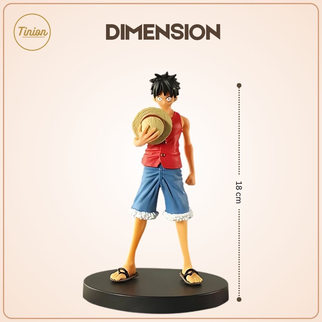 Tinion || Monkey D. Luffy Red Coat Action Figure – 16cm Anime Collectible | One Piece PVC Statue for Desk, Dashboard & Gifting