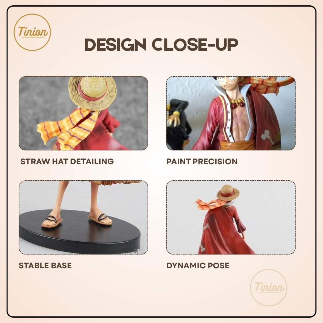 Tinion || Monkey D. Luffy Action Figure – 18cm Limited Edition Collectible | One Piece Anime Decor for Desk, Dashboard, Cake & Display