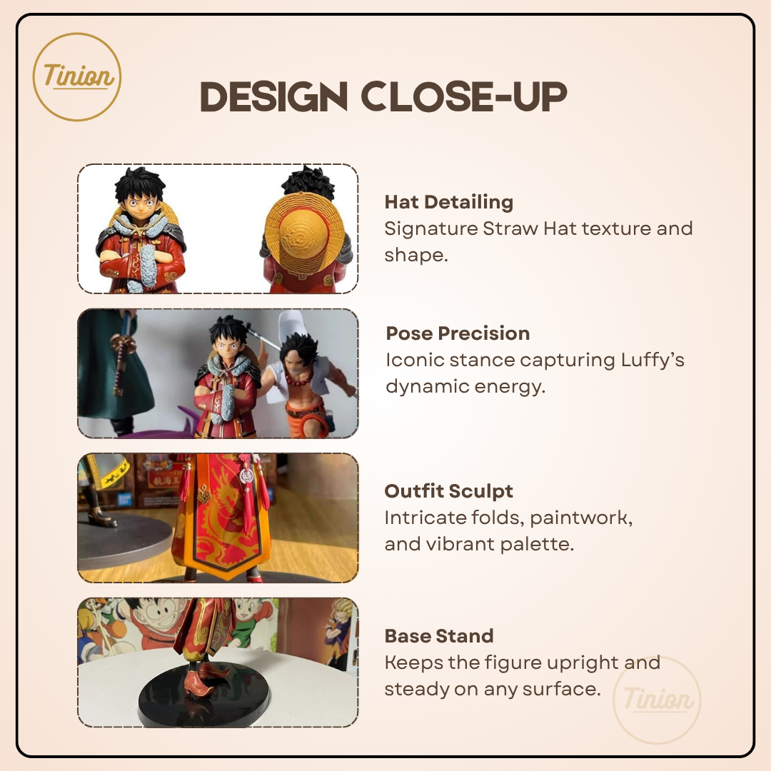 Tinion || Monkey D. Luffy Action Figure – 17 cm PVC Collectible | One Piece Anime Figurine for Display, Desk, & Gifting
