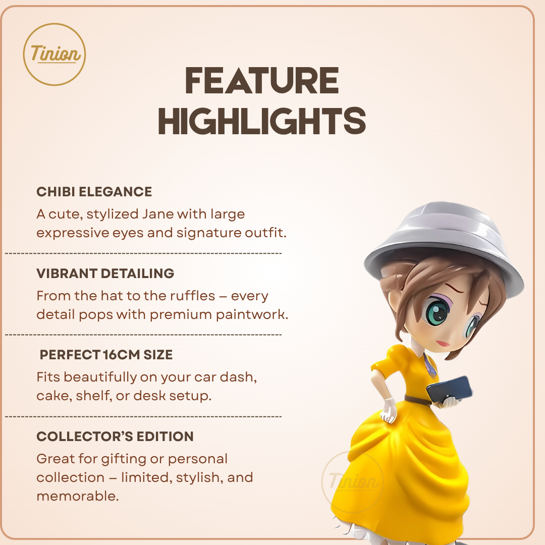 Tinion | Disney Jane Action Figure – 16cm Chibi-Style Special Edition Collectible | Desk, Car & Cake Decor