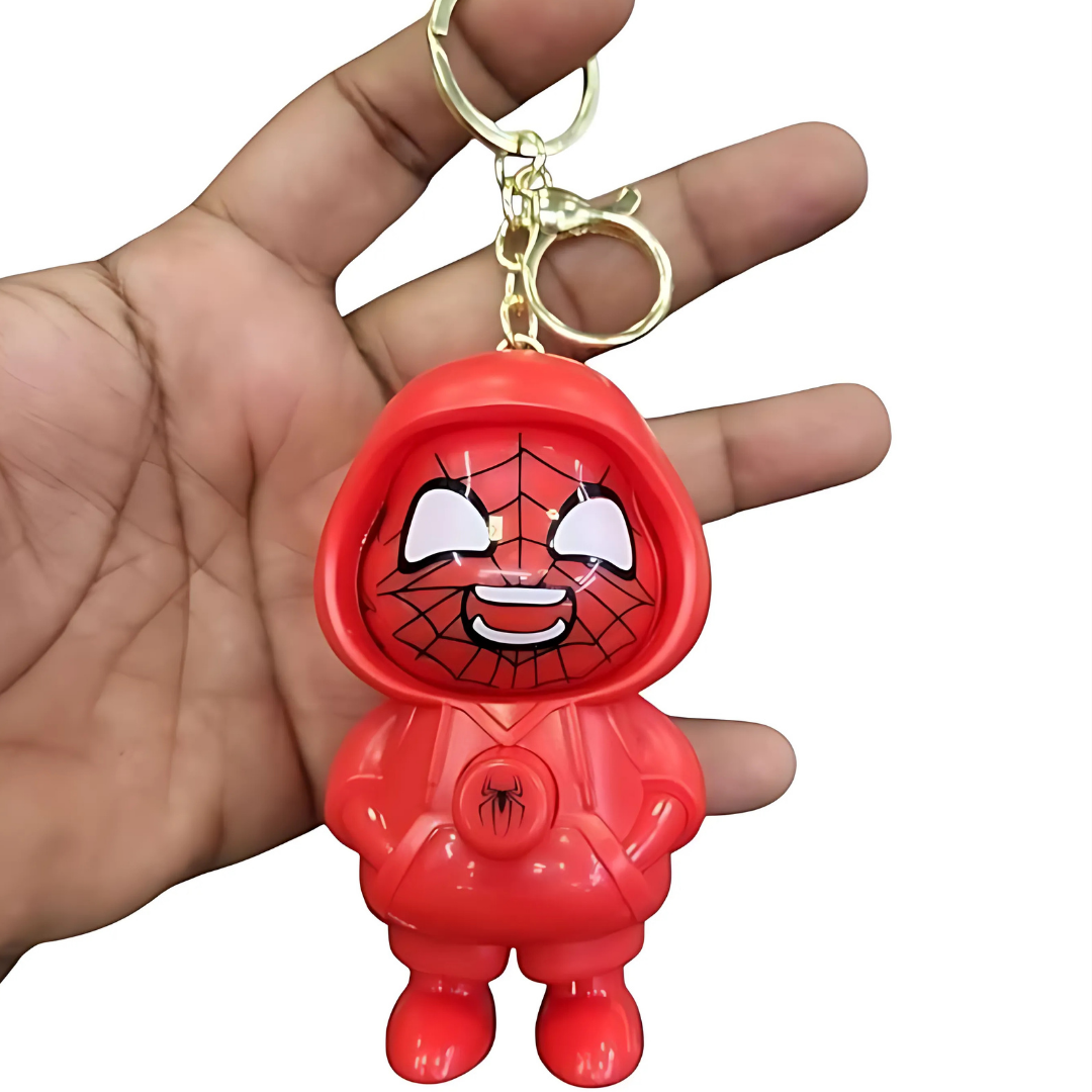 Tinion || Spider-Man Face-Changing Keychain – 360° Rotating Dual Expression Marvel Collectible