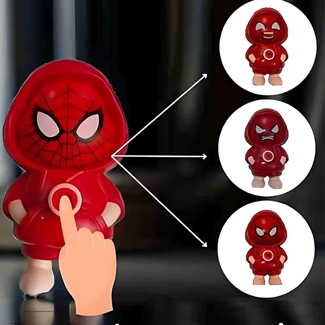 Tinion || Spider-Man Face-Changing Keychain – 360° Rotating Dual Expression Marvel Collectible
