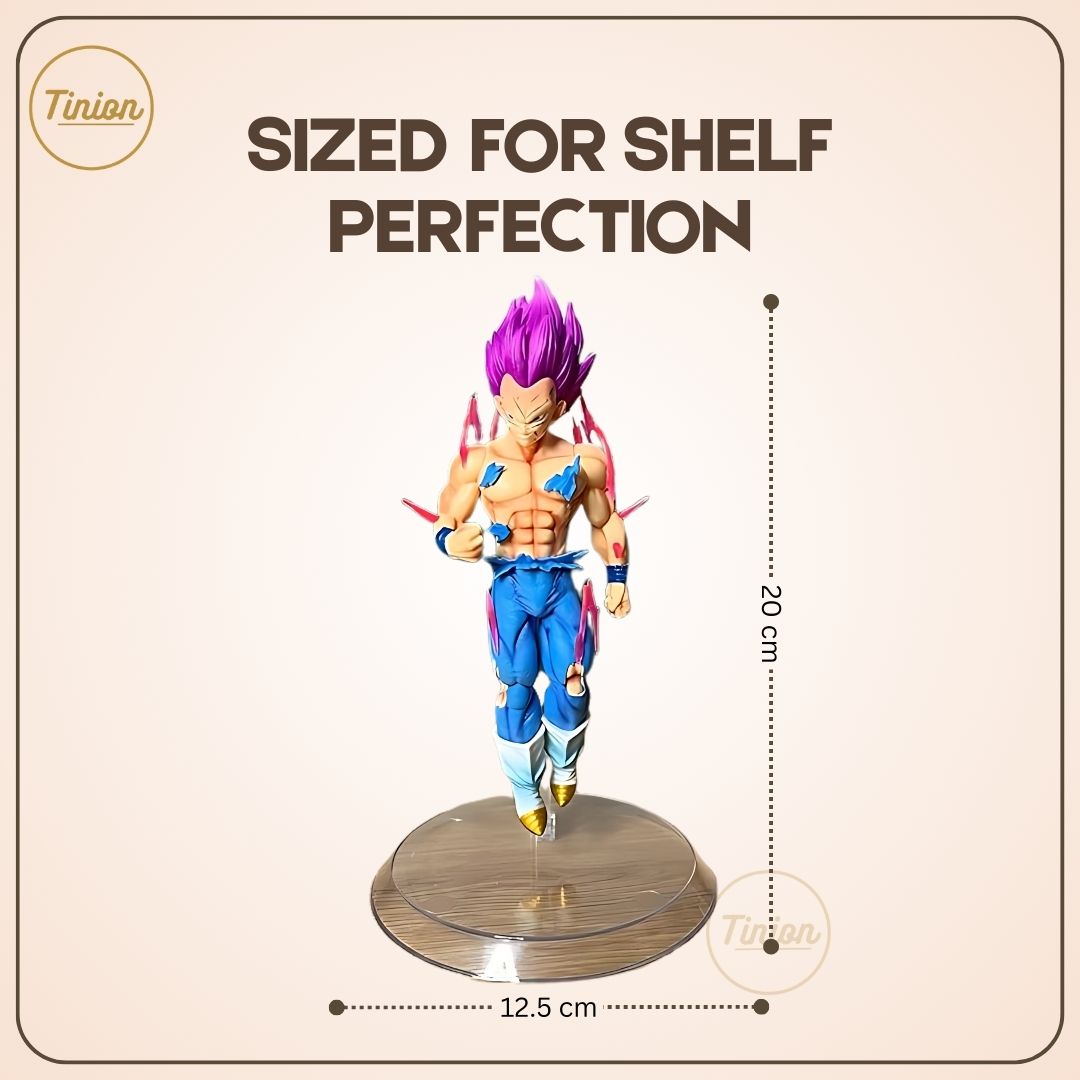 Tinion | Dragon Ball Z Vegeta Action Figure – 20 cm Violet Hair PVC Collectible