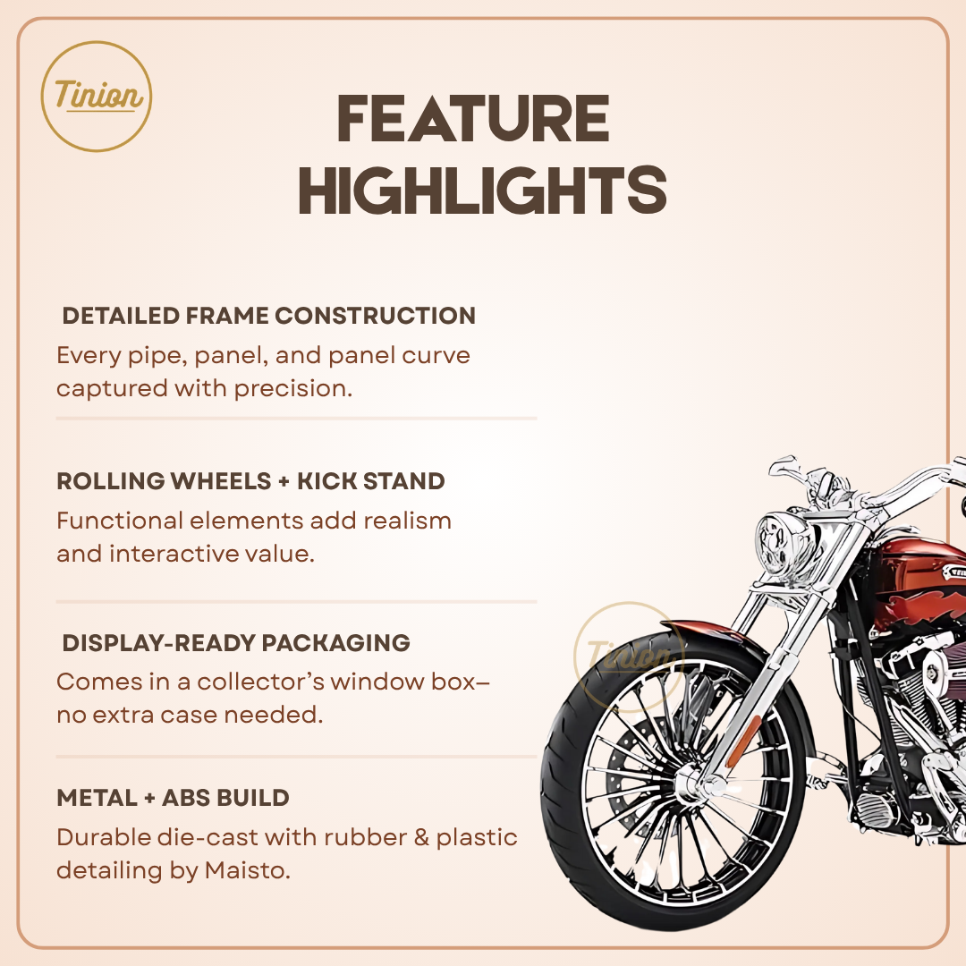 Tinion || Harley Davidson 2015 Street 750 – 1:12 Die-Cast Scale Model by Maisto | Collectible Bike for Desk Display & Gifting