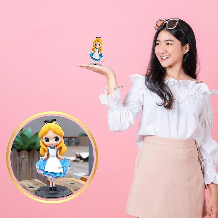 Tinion||Alice in Wonderland Action Figure Miniature Doll (Toy Figure) SpecialEdition for Car Dashboard, Decoration, Cake, Office Desk & Study Table (Pack of 1) (Height- 16cm)