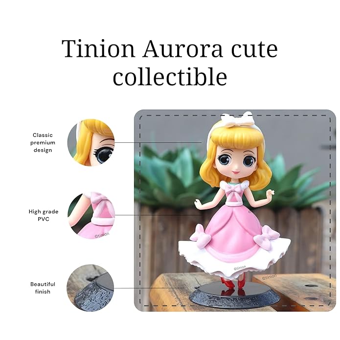 Tinion | Aurora Princess Miniature Doll – Special Edition Action Figure (16cm) | Disney Frozen-Inspired Collectible for Car Dashboard, Cake, Desk & Home Decor (Pack of 1)