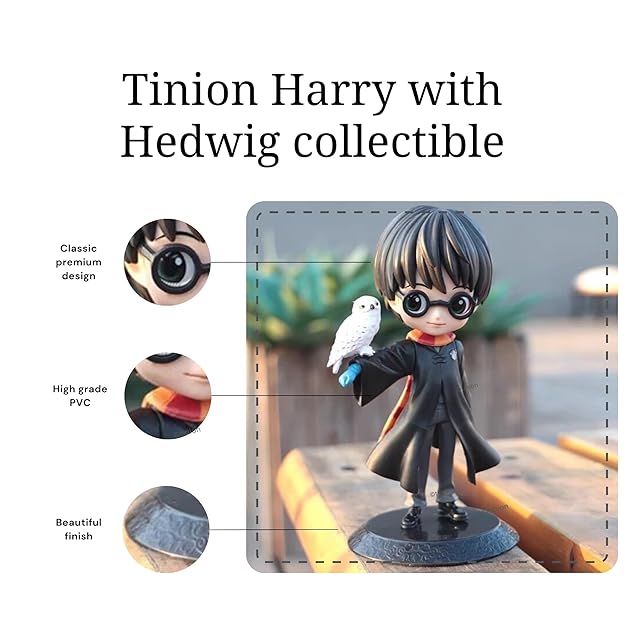 Tinion™ Harry Potter with Owl – Special Edition Action Figure (16cm) | Dashboard, Desk, Cake & Room Decor