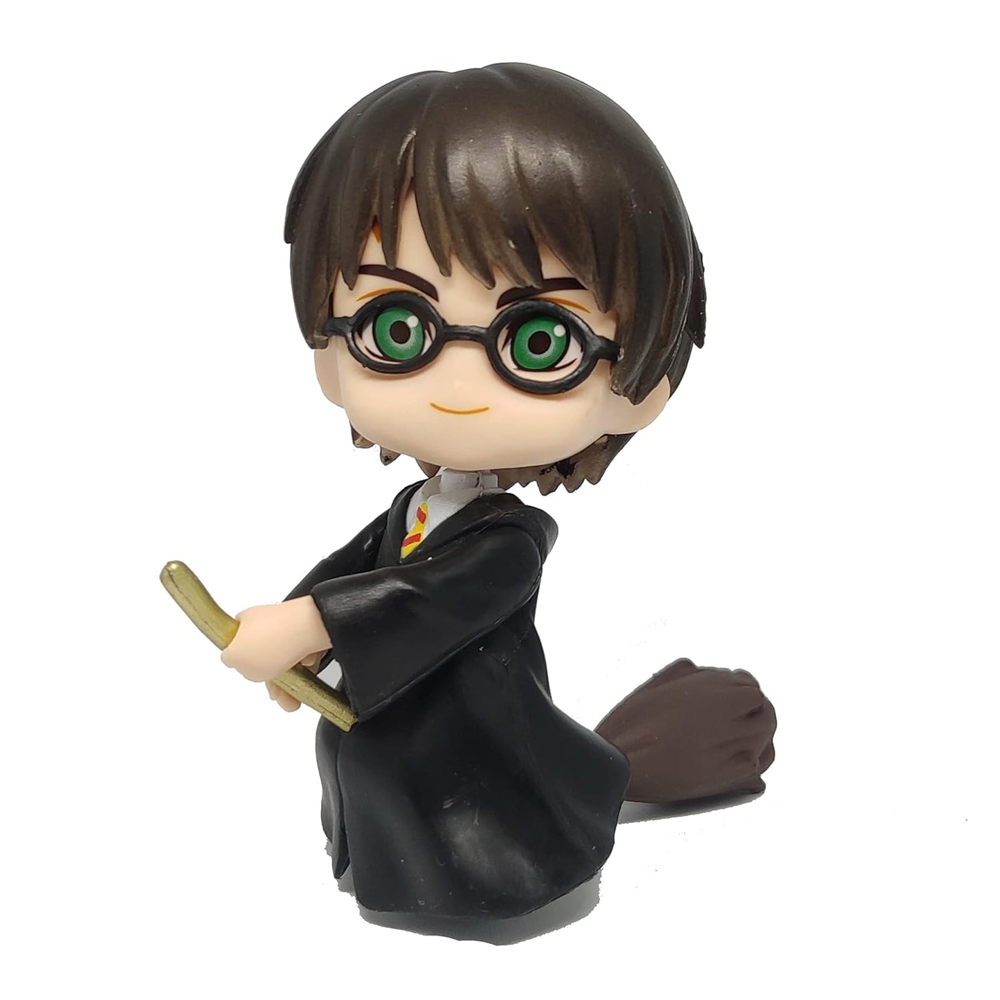 Tinion || Harry Potter Set of 3 Wizard-Themed Action Figures with Broom – Special Edition Miniatures for Car Dashboard, Desk, Cake Decoration, and Study Table (Height: 8 cm)
