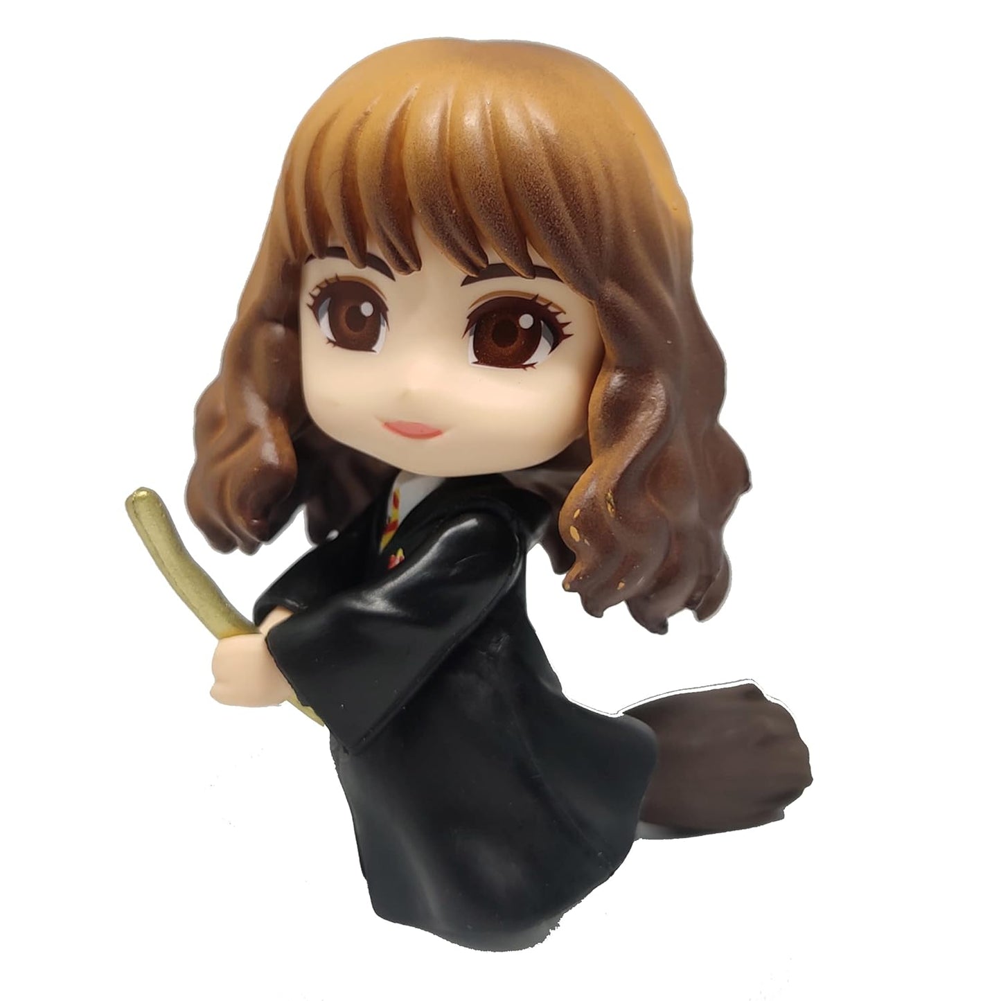 Tinion || Harry Potter Set of 3 Wizard-Themed Action Figures with Broom – Special Edition Miniatures for Car Dashboard, Desk, Cake Decoration, and Study Table (Height: 8 cm)
