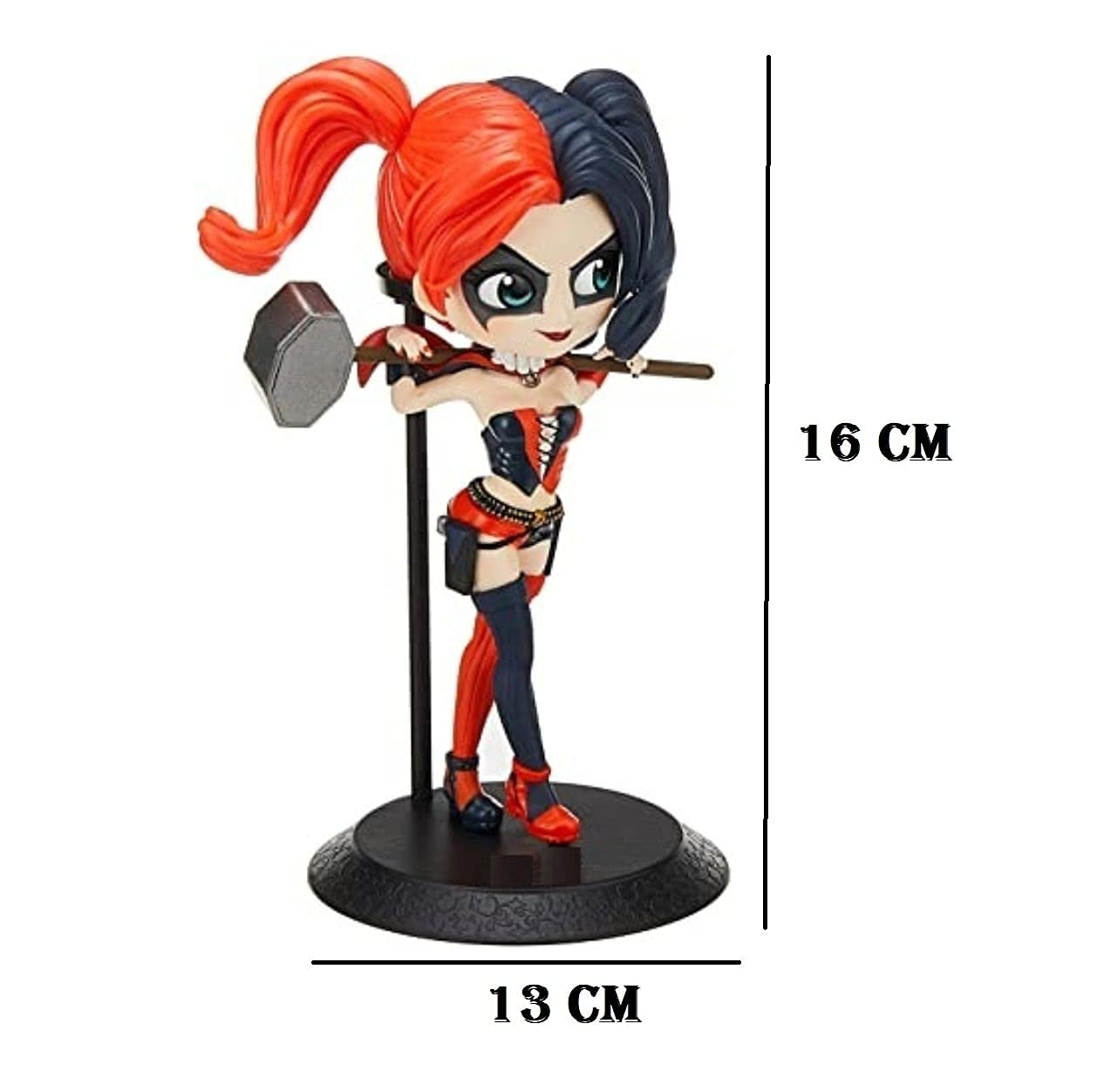 Tinion™|| Harley Quinn SpecialEdition Action Figure for Car Dashboard, Decoration, Cake, Office Desk & Study Table (16cm)(Package of 1)