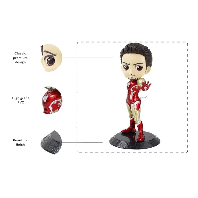 Tinion™ Iron Man Special Edition Action Figure – 16cm | Avengers-Inspired PVC Figurine for Dashboard, Cake, Desk & Home Decoration