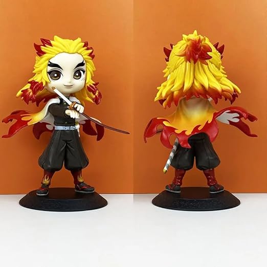 Tinion™ Rengoku Kyojuro Action Figure – 15cm Demon Slayer Collectible Toy for Desk, Car, Cake & Display