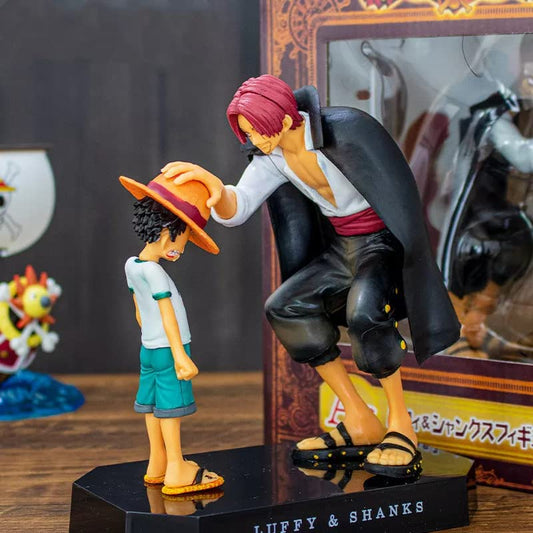 Tinion One Piece Special Edition Luffy & Shanks Action Figure – 18cm Miniature Toy for Car Dashboard, Desk, Cake & Home Decor (Pack of 1)