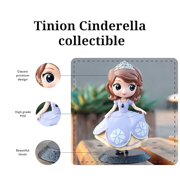 Tinion™ Cinderella Special Edition Action Figure – 16cm | Disney-Inspired PVC Figurine for Dashboard, Cake, Desk & Home Decoration