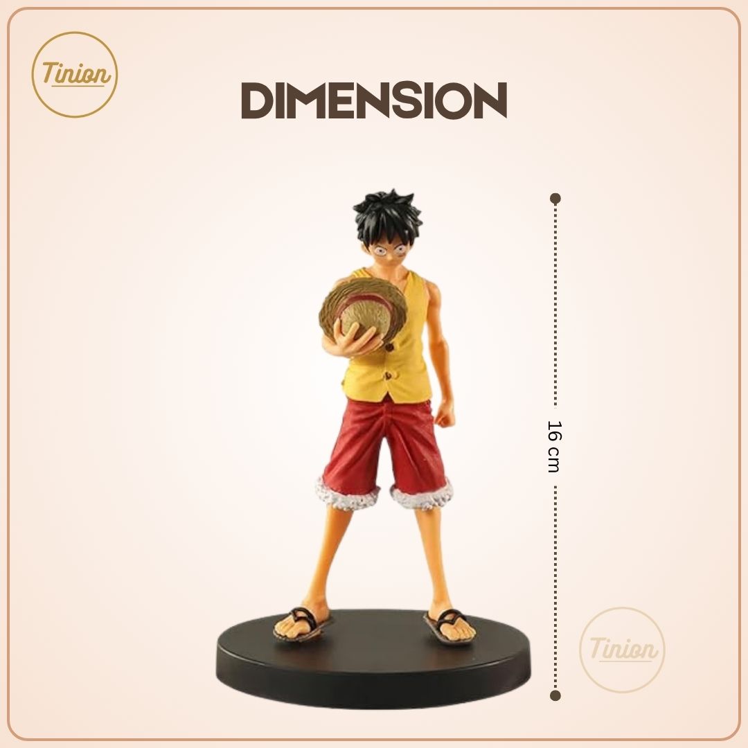 Tinion || Monkey D. Luffy Action Figure – Yellow Coat Edition (16cm) | Anime Collectible for Desk, Dashboard, Shelf & Gifting
