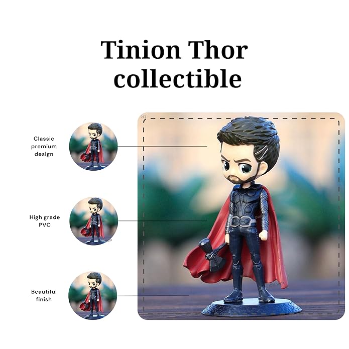 Tinion™ Thor with Stormbreaker – Special Edition Action Figure (16cm) for Car Dashboard, Cake, Office Desk & Study Table Decoration – Pack of 1