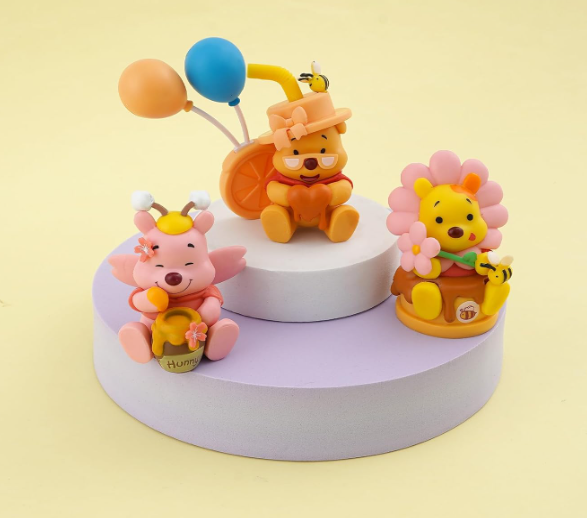 Tinion || Winnie The poohh Themed Figurines Used for Decoration,Cake Toppers,Study Table and Office Tables (Set of 6)