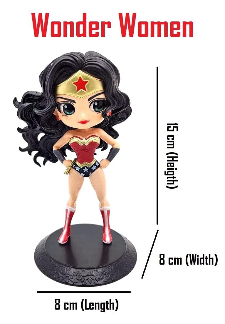 Tinion™ Wonder Woman Action Figure – Special Edition 16cm DC Collectible | Car Dashboard Ornament, Cake Topper & Office Desk Decor (Pack of 1)