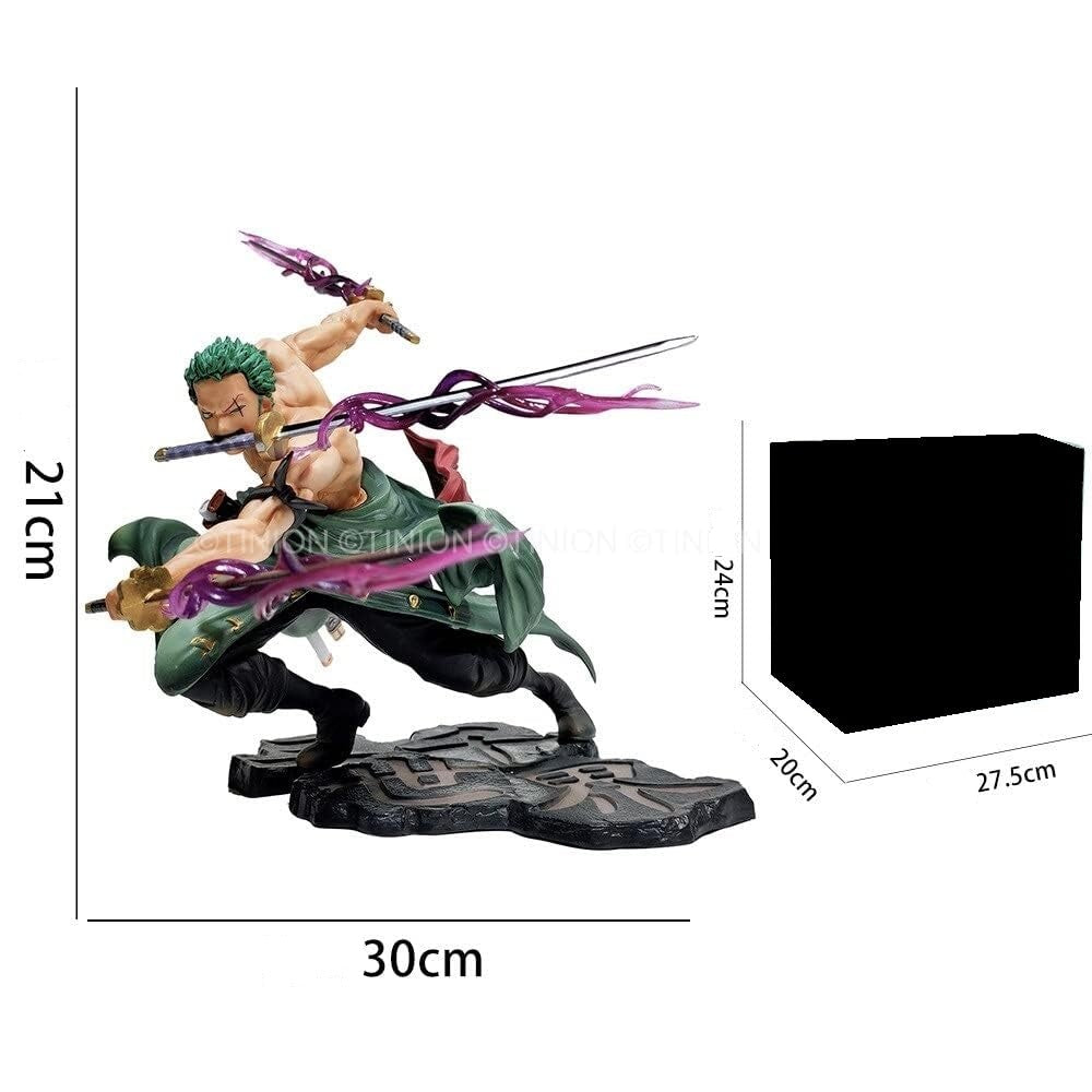 Tinion||ONE Piece- Roronoa Zoro- HIGH Detailed -Action Figure Miniature Toy Figure (Doll) Special Edition for Car Dashboard, Decoration, Cake, Office Desk & Study Table (Pack of 1) (Height- 18cm)