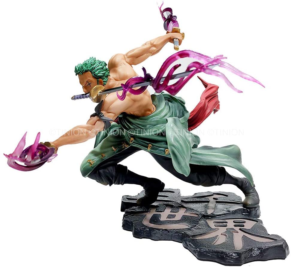 Tinion||ONE Piece- Roronoa Zoro- HIGH Detailed -Action Figure Miniature Toy Figure (Doll) Special Edition for Car Dashboard, Decoration, Cake, Office Desk & Study Table (Pack of 1) (Height- 18cm)