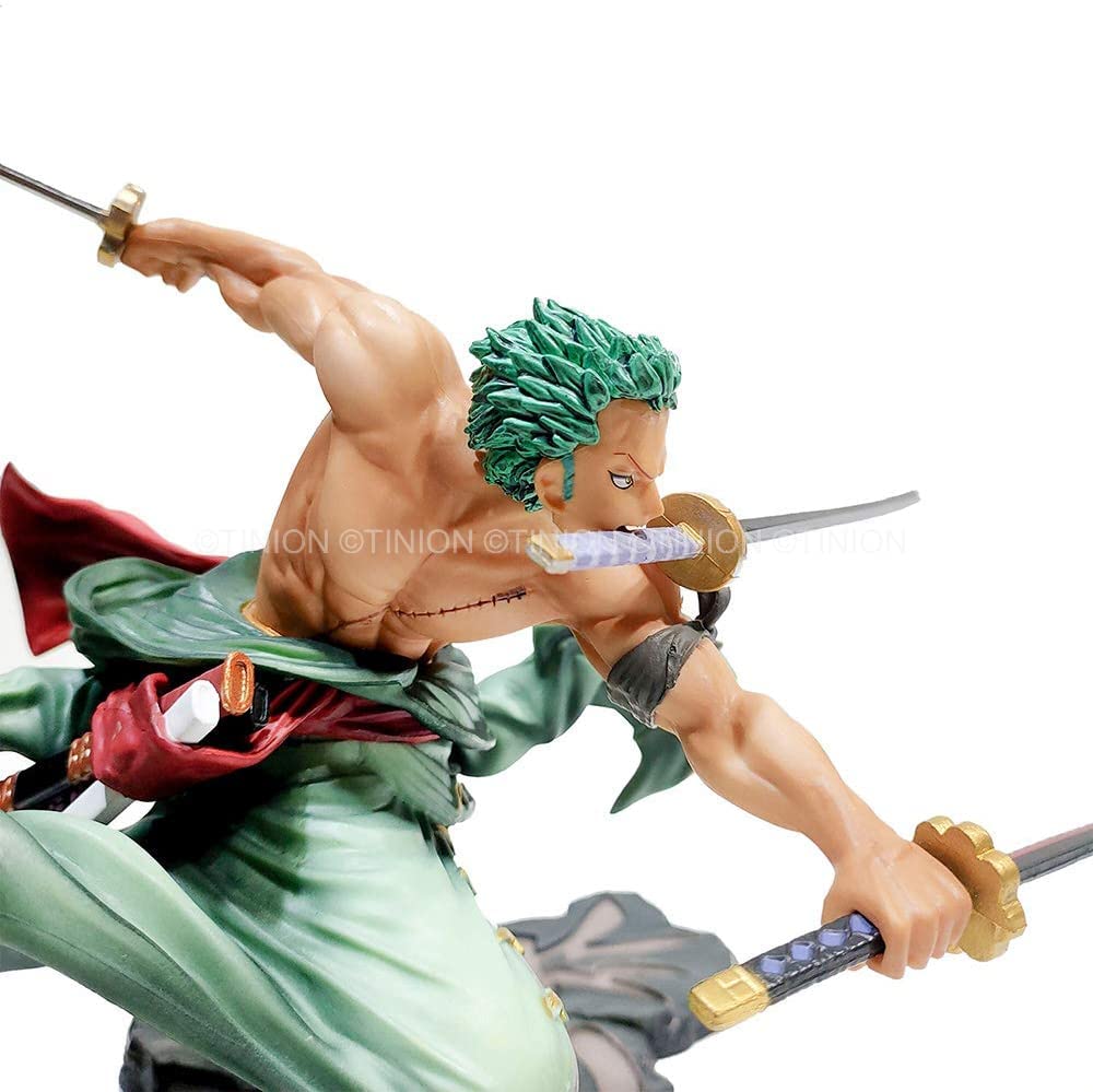 Tinion||ONE Piece- Roronoa Zoro- HIGH Detailed -Action Figure Miniature Toy Figure (Doll) Special Edition for Car Dashboard, Decoration, Cake, Office Desk & Study Table (Pack of 1) (Height- 18cm)