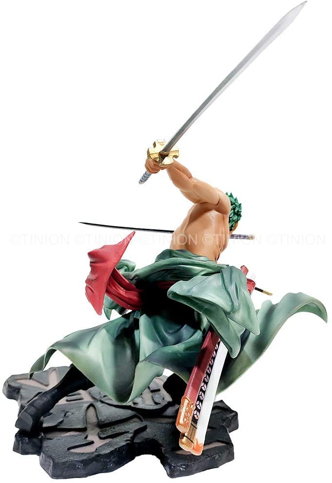 Tinion||ONE Piece- Roronoa Zoro- HIGH Detailed -Action Figure Miniature Toy Figure (Doll) Special Edition for Car Dashboard, Decoration, Cake, Office Desk & Study Table (Pack of 1) (Height- 18cm)