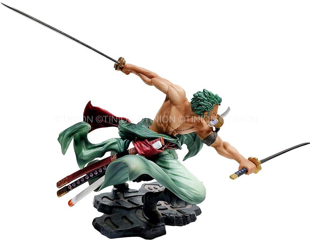 Tinion||ONE Piece- Roronoa Zoro- HIGH Detailed -Action Figure Miniature Toy Figure (Doll) Special Edition for Car Dashboard, Decoration, Cake, Office Desk & Study Table (Pack of 1) (Height- 18cm)