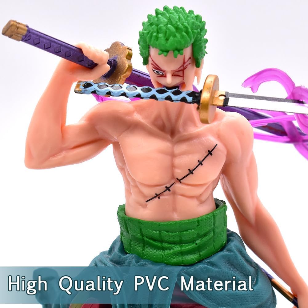 Tinion | Zoro Action Figure – One Piece Special Edition Miniature (25 cm) for Car Dashboard, Office Desk, Cake Topper, and Home Décor (Pack of 1)