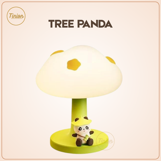 Tinion || Tree Panda Silicone Night Light – Soft LED Lamp for Kids, Toddlers & Teens | Rechargeable, BPA-Free, Cute Room Decor Gift