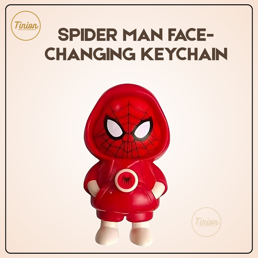 Tinion || Spider-Man Face-Changing Keychain – 360° Rotating Dual Expression Marvel Collectible