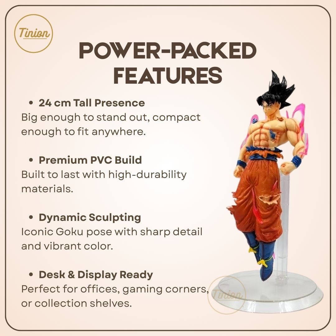 Tinion | Dragon Ball Z Goku Action Figure – 24 cm PVC Collectible Figurine for Desk & Display