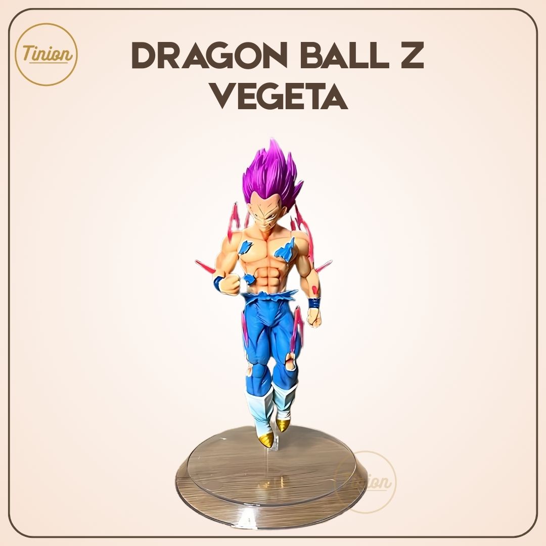 Tinion | Dragon Ball Z Vegeta Action Figure – 20 cm Violet Hair PVC Collectible