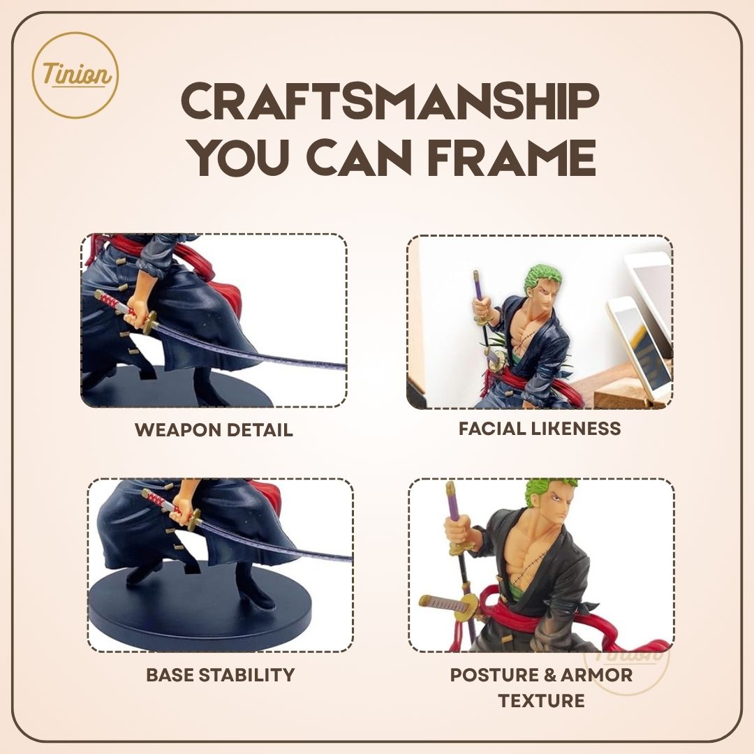 Tinion | One Piece – Roronoa Zoro Action Figure – 18 cm Special Edition Collectible