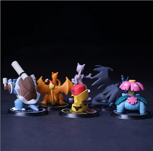 Pokemon Action Figure Limited Edition for Car Dashboard, Decoration, Cake, Office Desk & Study Table (9cm)(Pack of 6)